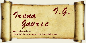 Irena Gavrić vizit kartica